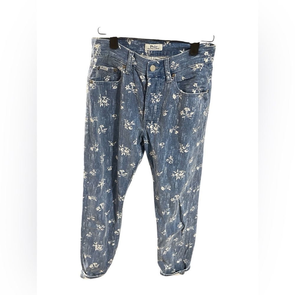 Ralph Lauren Women's Blue Floral Skinny Jeans
